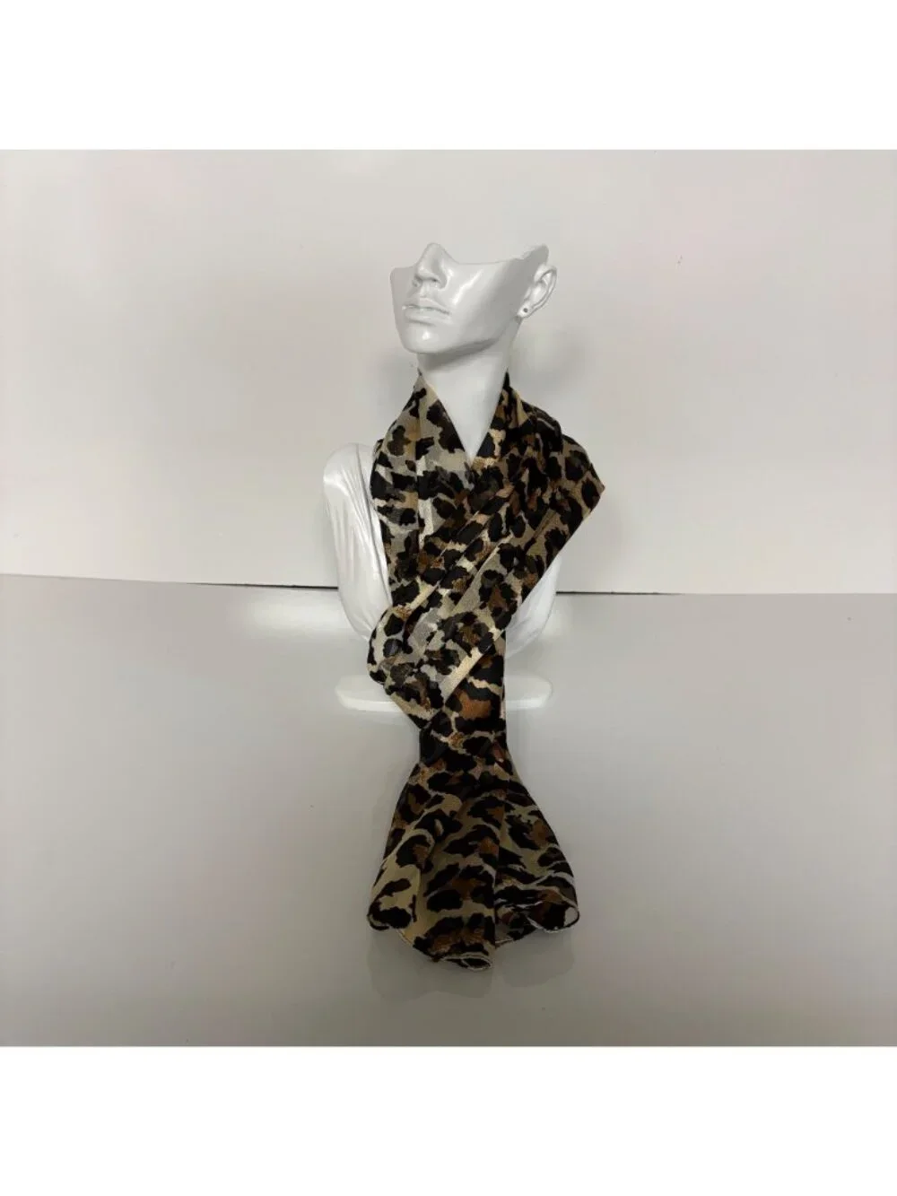 Leopard Print Scarf Lightweight Fashion Accessory Brown Black Animal Print